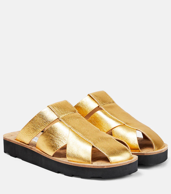  Gabriela Hearst Gabriela Hearst Metallic Leather Mules 