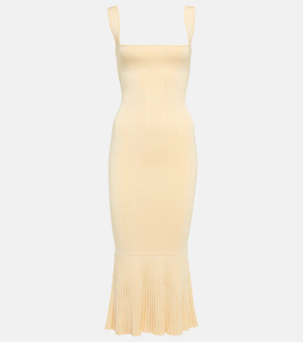  Galvan Galvan Fluted Jersey Midi Dress 