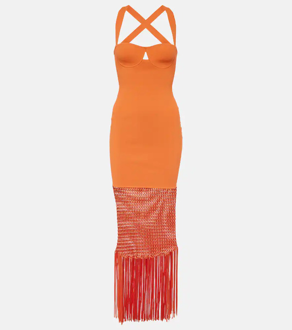  Galvan Galvan Fringed Midi Dress 