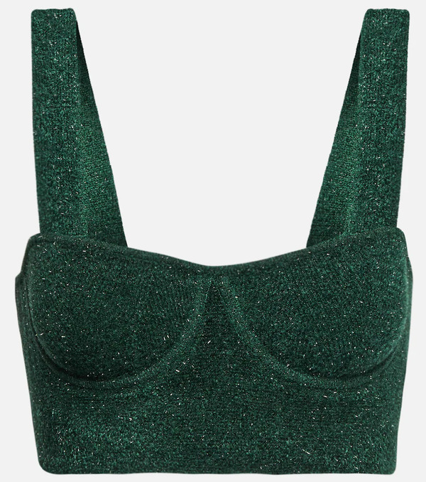  Galvan Galvan Moonlight Metallic Knit Crop Top 
