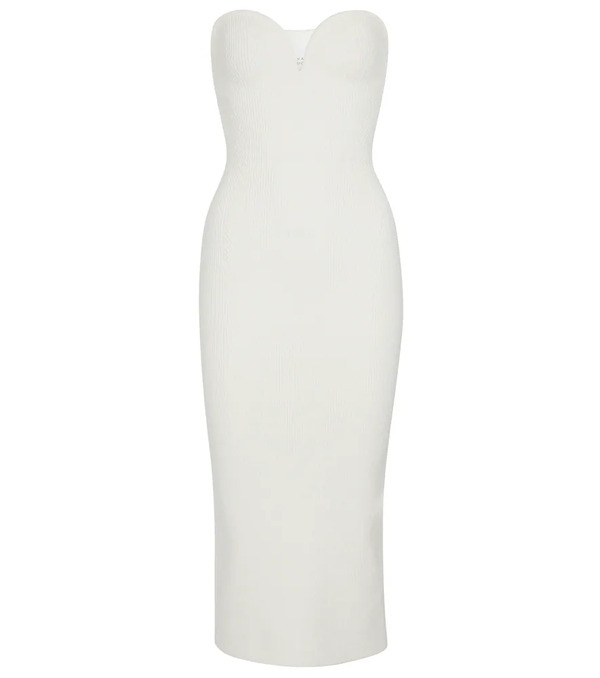  Galvan Galvan Thalia Strapless Midi Dress 