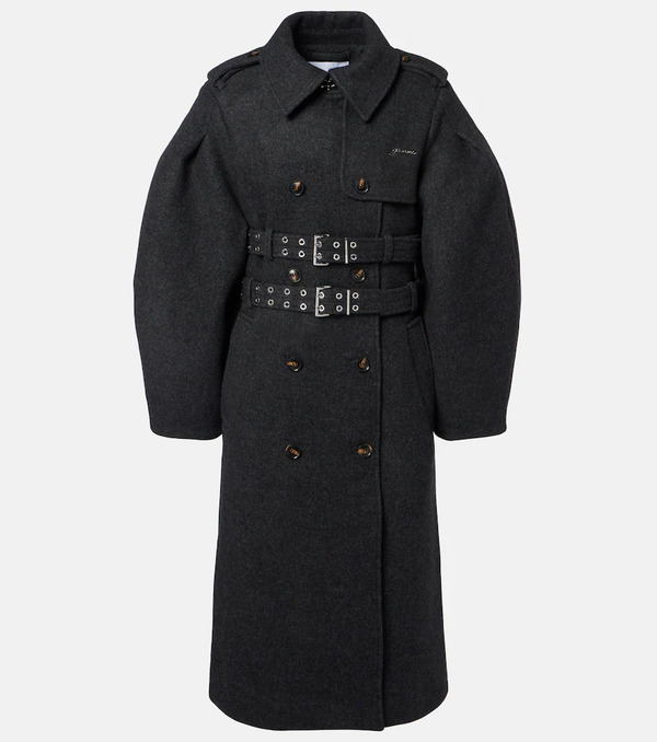  Ganni Ganni Belted Wool And Cashmere-blend Coat 