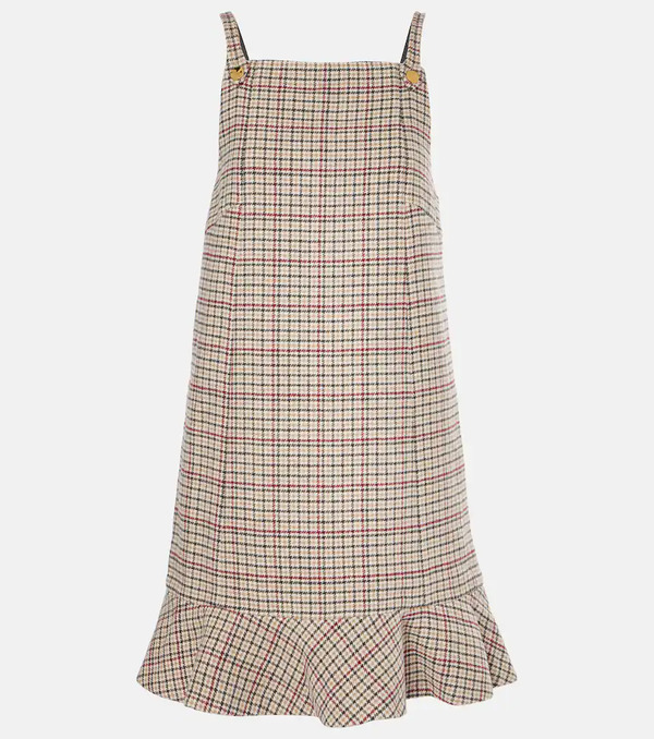 Ganni Ganni Checked Wool-blend Minidress 