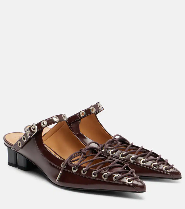  Ganni Ganni Eyelets 35 Lace-up Mules 