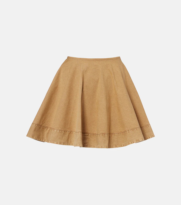  Ganni Ganni Flared Cotton-blend Miniskirt 