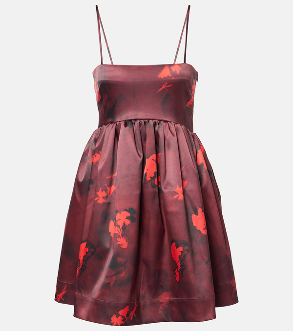  Ganni Ganni Floral Satin Minidress 