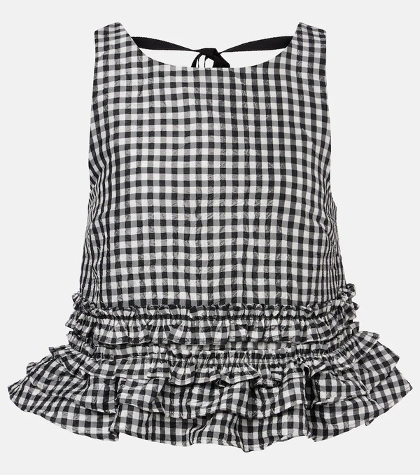  Ganni Ganni Gingham Ruffled Top 