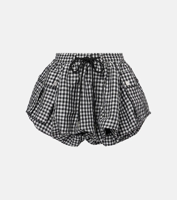  Ganni Ganni Gingham Taffeta Miniskirt 