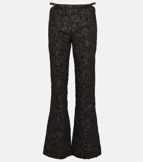  Ganni Ganni Jacquard Low-rise Flared Pants 