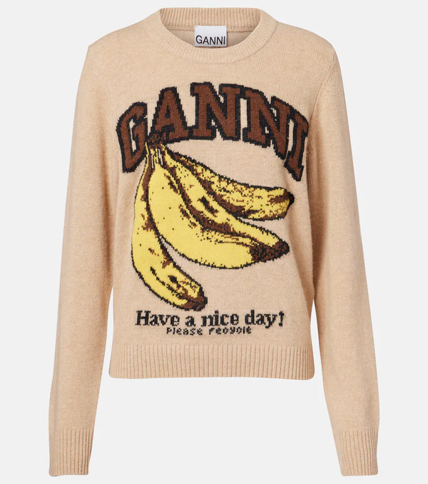 Ganni Ganni Logo Intarsia Sweater 
