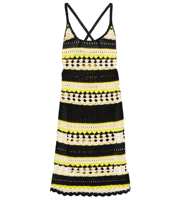  Ganni Ganni Logo Striped Crochet Minidress 