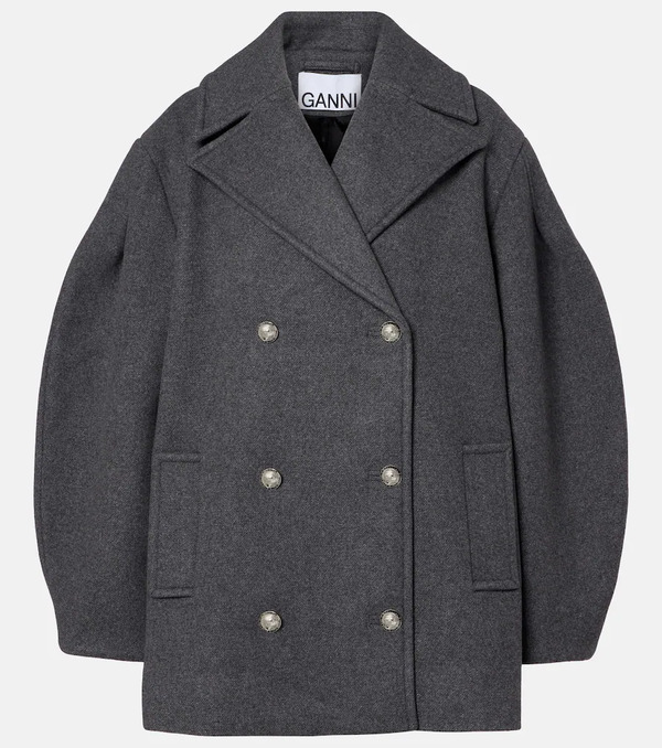  Ganni Ganni Oversized Wool-blend Peacoat 
