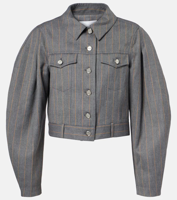  Ganni Ganni Pinstripe Cropped Jacket 