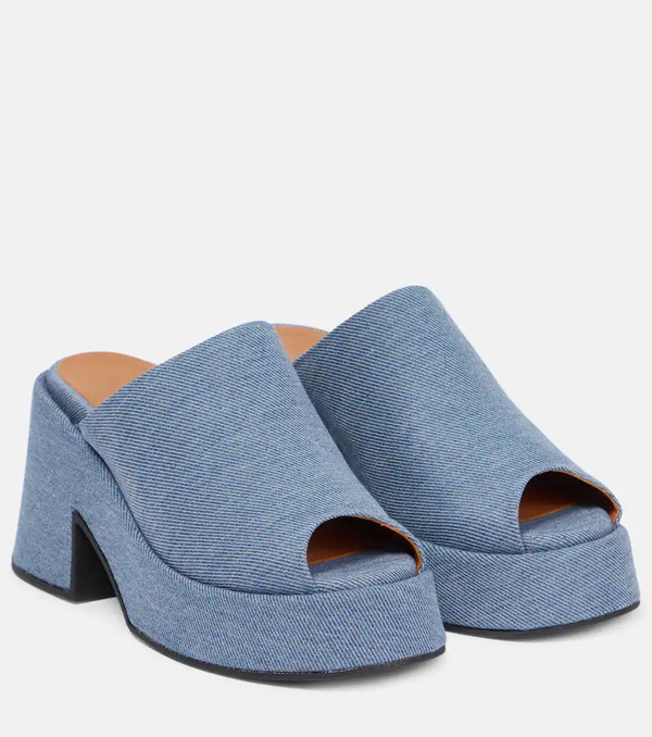  Ganni Ganni Platform Denim Mules 