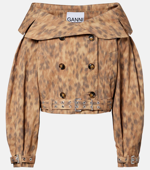  Ganni Ganni Printed Cotton-blend Jacket 