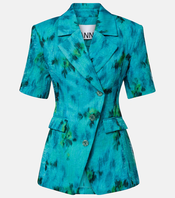  Ganni Ganni Printed Organza Blazer 