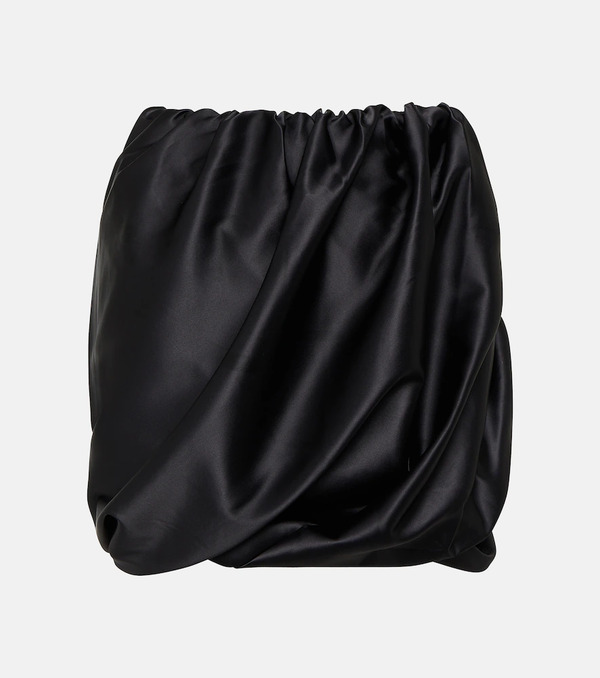  Ganni Ganni Ruched Satin Miniskirt 