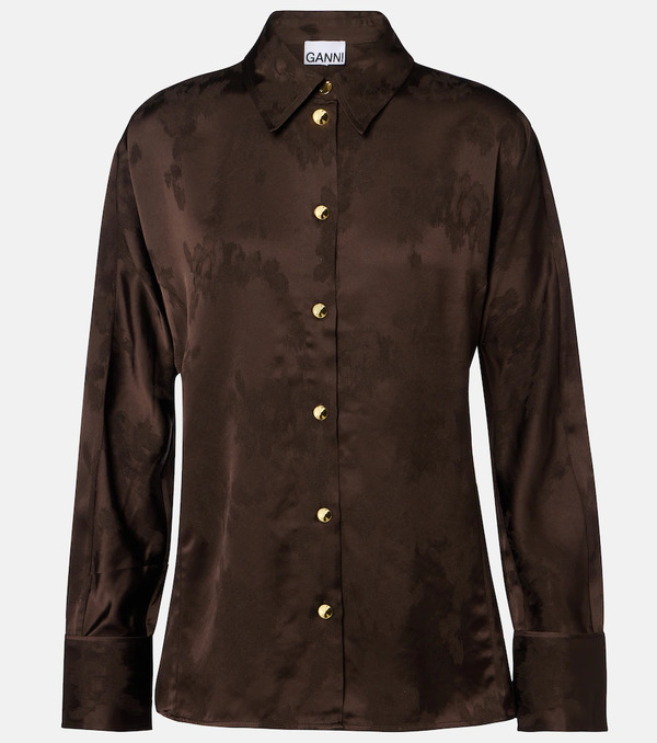  Ganni Ganni Satin Jacquard Shirt 