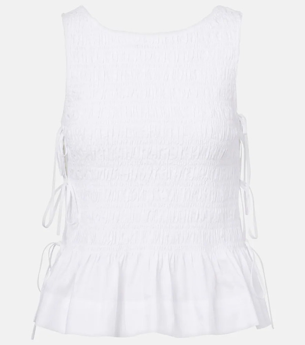  Ganni Ganni Shirred Cotton Top 