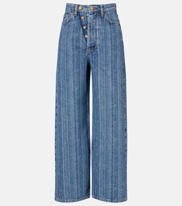  Ganni Ganni Striped Wide-leg Jeans 