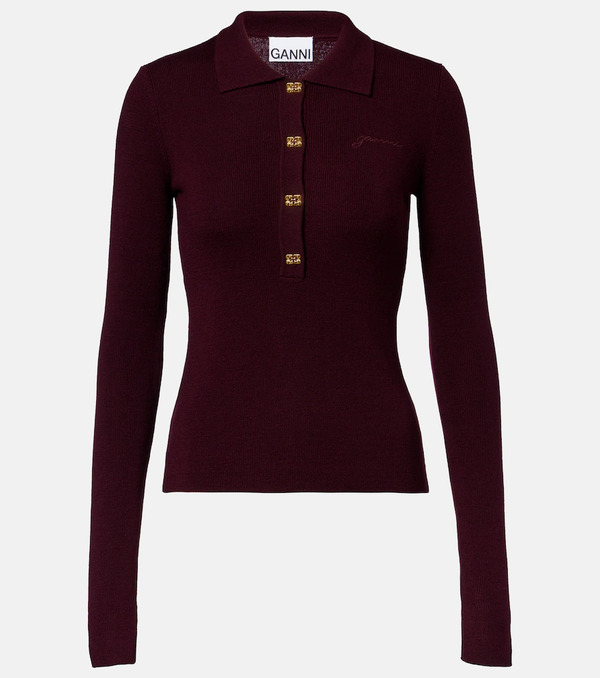 Ganni Ganni Wool Polo Sweater 