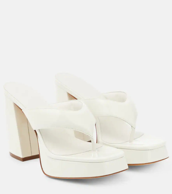  Gia Borghini Gia Borghini Patent Leather Platform Sandals 