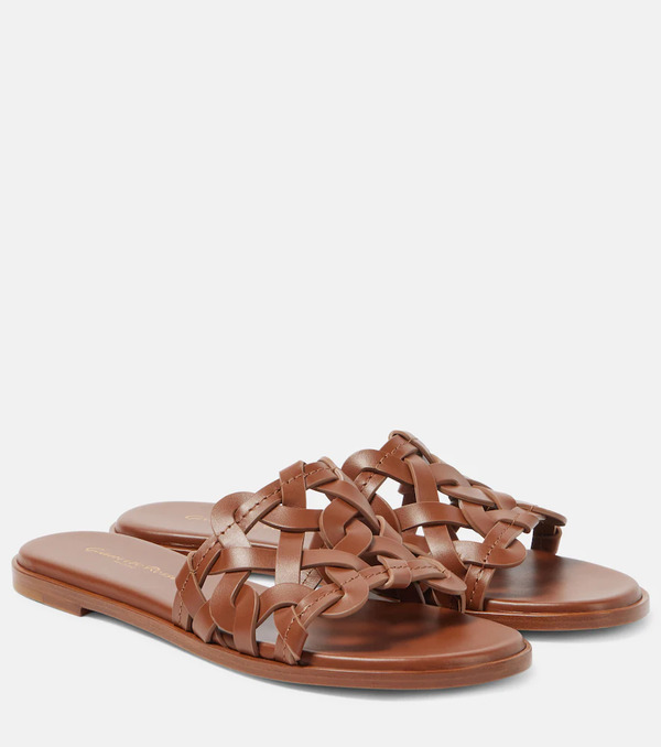  Gianvito Rossi Gianvito Rossi Amalfi Leather Slides 