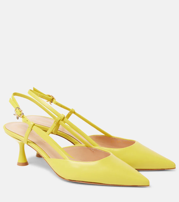 Gianvito Rossi Gianvito Rossi Ascent 55 Leather Slingback Pumps 