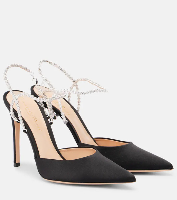  Gianvito Rossi Gianvito Rossi Crystal-embellished Satin Pumps 