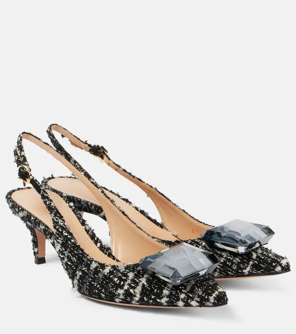  Gianvito Rossi Gianvito Rossi Jaipur 55 Boucle Slingback Pumps 