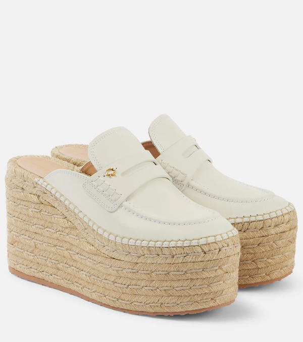  Gianvito Rossi Gianvito Rossi Leather Espadrille Wedges 