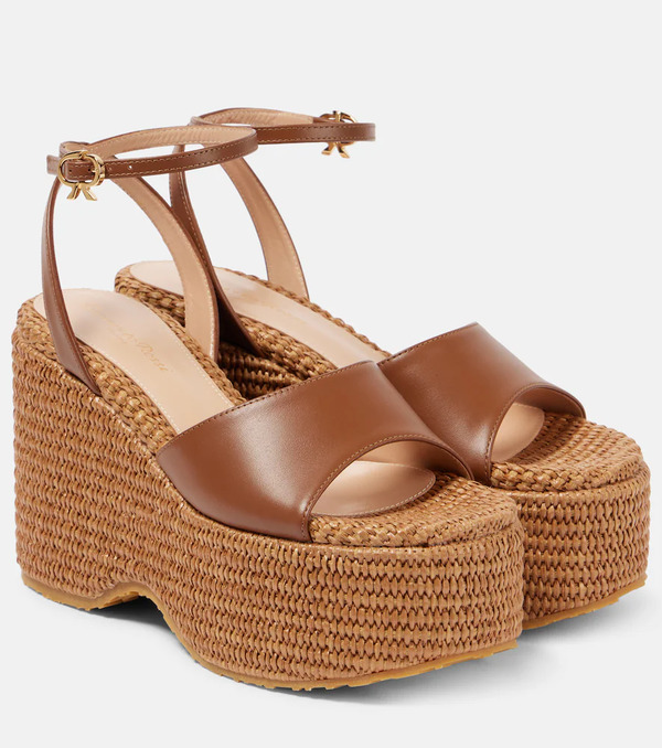  Gianvito Rossi Gianvito Rossi Leather Platform Espadrilles 