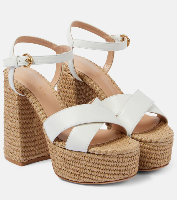  Gianvito Rossi Gianvito Rossi Leather Platform Sandals 