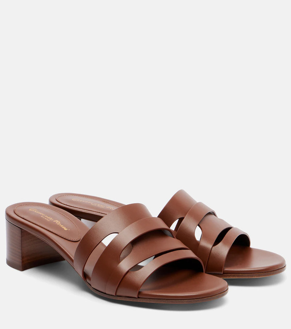  Gianvito Rossi Gianvito Rossi Nora Leather Mules 