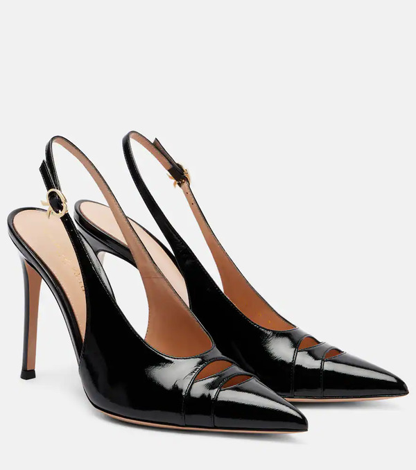  Gianvito Rossi Gianvito Rossi Patent Leather Slingback Pumps 