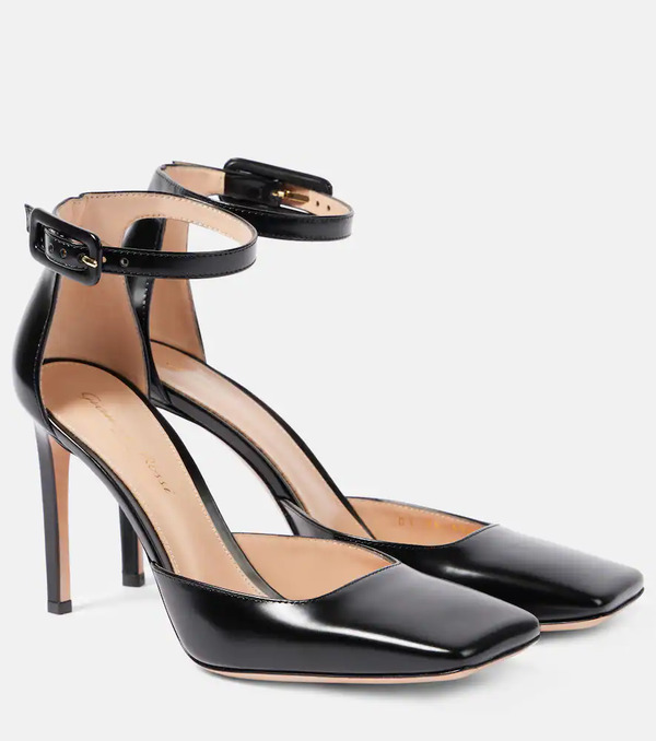  Gianvito Rossi Gianvito Rossi 95 Polished Leather Slingback Pumps 