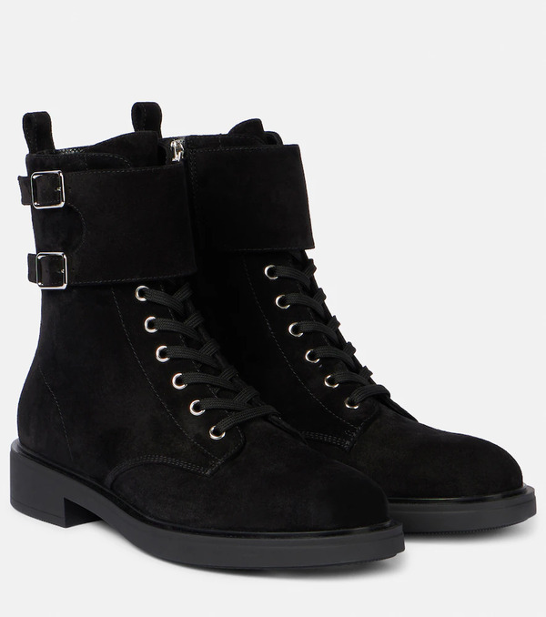  Gianvito Rossi Gianvito Rossi Ripley Suede Combat Boots 