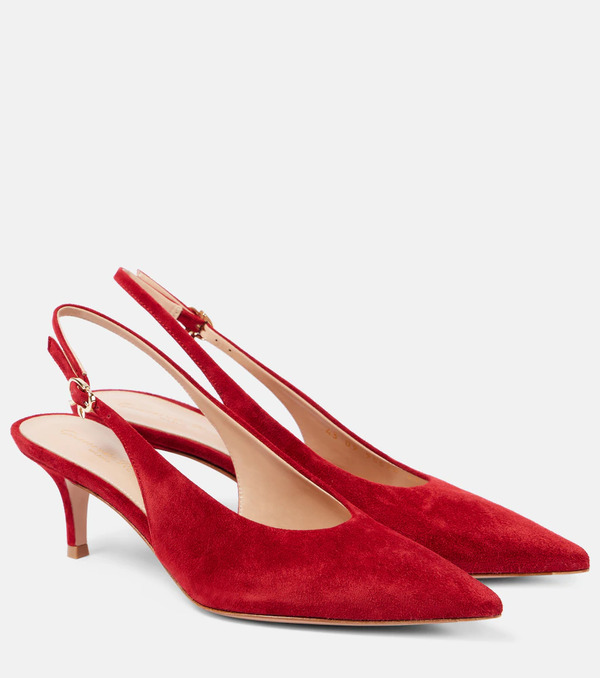  Gianvito Rossi Gianvito Rossi Robbie Suede Slingback Pumps 