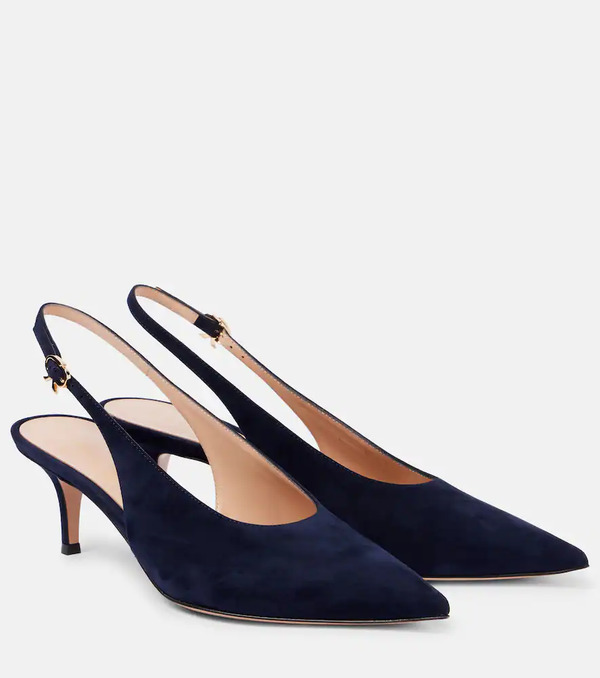  Gianvito Rossi Gianvito Rossi Robbie 55 Suede Slingback Pumps 