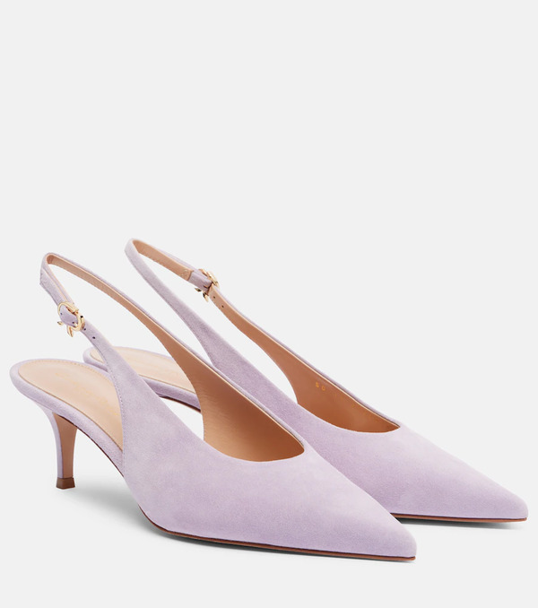  Gianvito Rossi Gianvito Rossi Robbie 55 Suede Slingback Pumps 