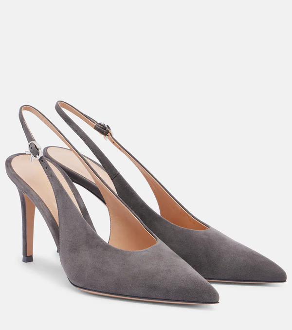  Gianvito Rossi Gianvito Rossi Robbie 85 Suede Slingback Pumps 