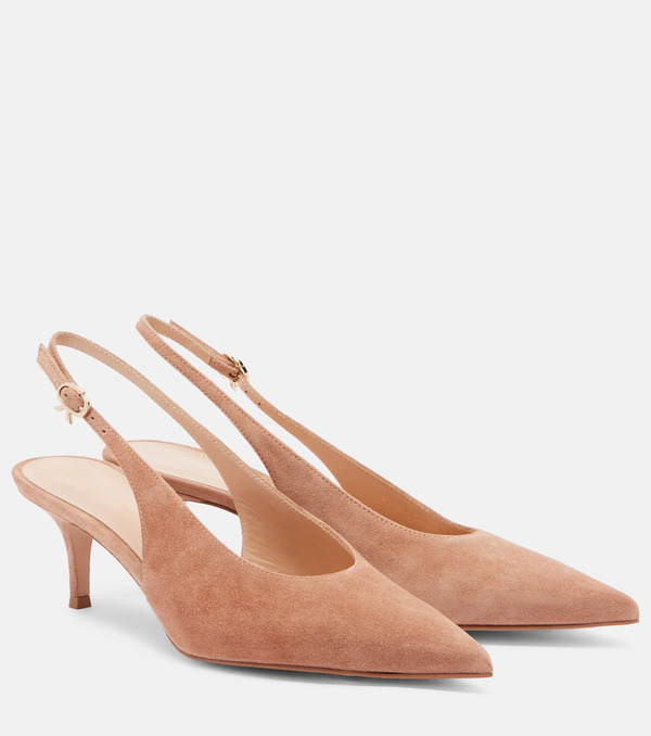  Gianvito Rossi Gianvito Rossi Robbie Suede Slingback Pumps 