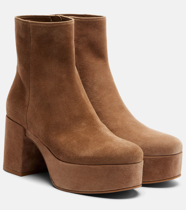  Gianvito Rossi Gianvito Rossi Sally Suede Platform Ankle Boots 