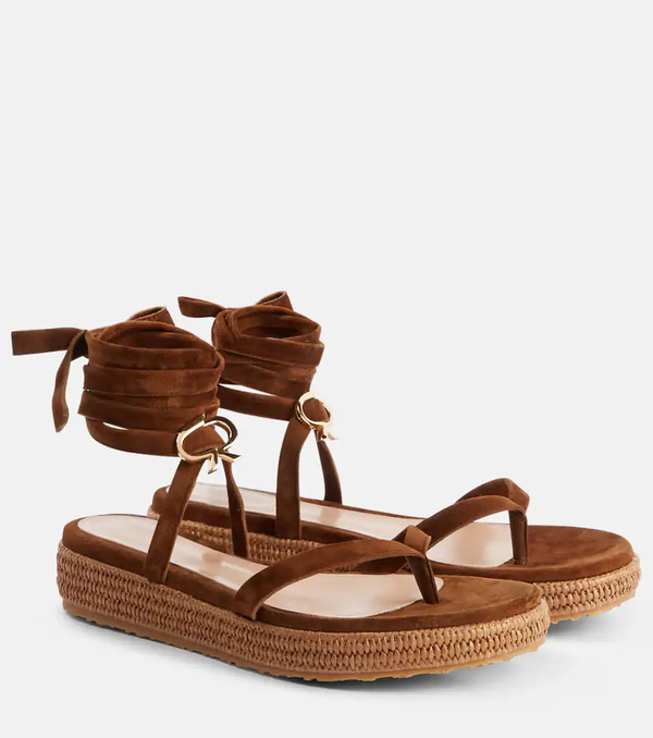  Gianvito Rossi Gianvito Rossi Suede Espadrille Sandals 