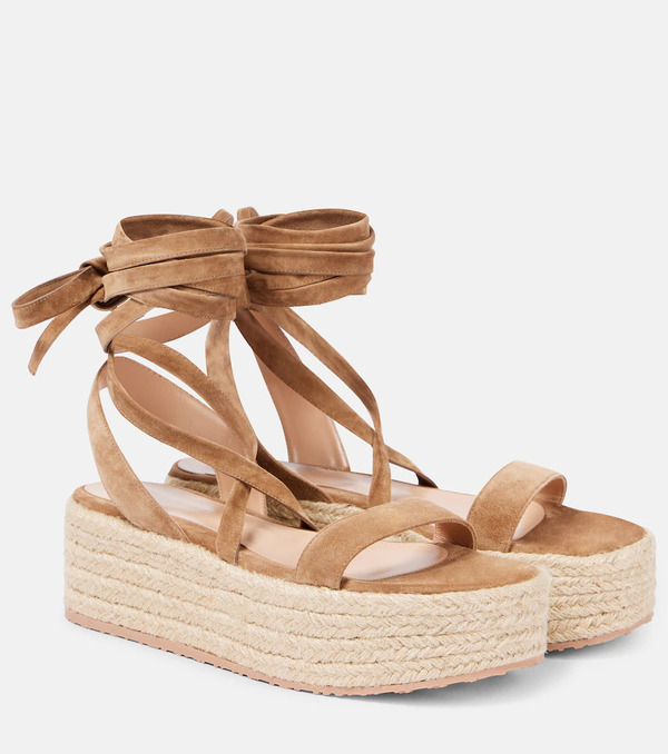  Gianvito Rossi Gianvito Rossi Suede-trimmed Platform Espadrilles 