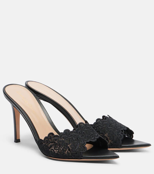  Gianvito Rossi Gianvito Rossi Yvonne Lace Mules 