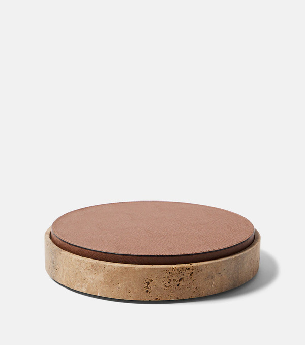  Giobagnara Giobagnara Giza Large Marble And Leather Box 