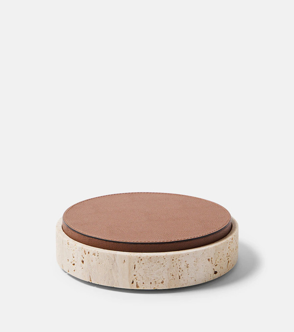  Giobagnara Giobagnara Giza Small Marble And Leather Box 
