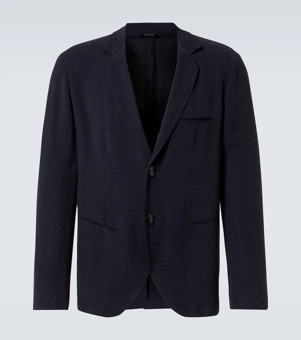  Giorgio Armani Giorgio Armani Chevron Jacquard Blazer 
