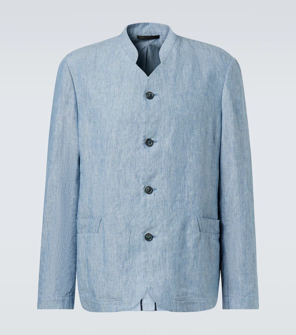  Giorgio Armani Giorgio Armani Single-breasted Linen Jacket 